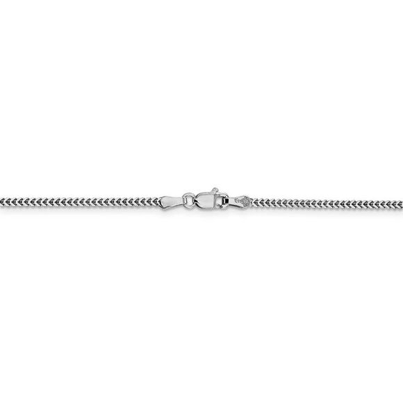 1.4mm 14k White Gold Solid Franco Chain Necklace, 24 Inch - Picture 4 of 8